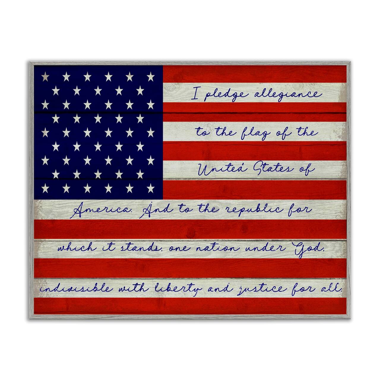 Stupell Industries Pledge of Allegiance Flag Framed Giclee Art
